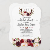 Invitation Fête de l'mariée d'écriture manuscrite de Floral A (Devant / Derrière)