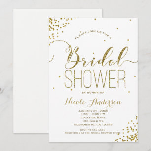 Invitation FÊTE DE L'MARIÉE des coins Parties scintillant Gla