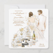 Invitation Fête de l'mariée des couples de Magnolia d'or (Devant)