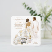 Invitation Fête de l'mariée des couples de Magnolia d'or (Debout devant)