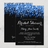 Invitation Fête de l'mariée des étoiles "bleu saphir" (Devant / Derrière)