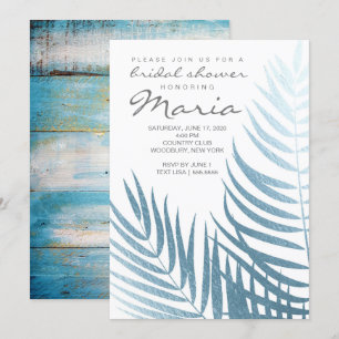 Invitation Fête de l'mariée des Feuilles à huile de palme ble