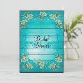 Invitation Fête de l'mariée des fleurs chic de Shabby (Debout devant)