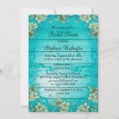 Invitation Fête de l'mariée des fleurs chic de Shabby (Dos)