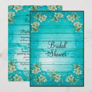 Invitation Fête de l'mariée des fleurs chic de Shabby