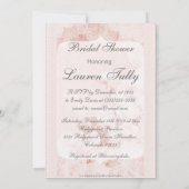 Invitation Fête de l'mariée des fleurs de pivoines roses Chic (Dos)