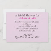 Invitation Fête de l'mariée des fleurs de violet (Dos)