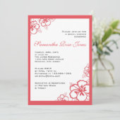 Invitation Fête de l'mariée des fleurs d'Hibiscus Persimmon e (Debout devant)