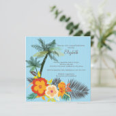 Invitation Fête de l'mariée des fleurs tropicales d'Hibiscus (Debout devant)