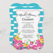 Invitation Fête de l'mariée des fleurs tropicales modernes d' (Devant / Derrière)