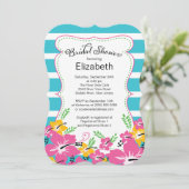 Invitation Fête de l'mariée des fleurs tropicales modernes d' (Debout devant)