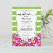 Invitation Fête de l'mariée des fleurs tropicales modernes d' (Debout devant)
