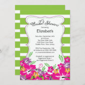 Invitation Fête de l'mariée des fleurs tropicales modernes d' (Devant / Derrière)