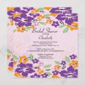 Invitation Fête de l'mariée des fleurs tropicales modernes d' (Devant / Derrière)