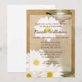 Invitation Fête de l'mariée des marguerites blanches de Mason (Devant / Derrière)