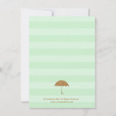 Invitation Fête de l'mariée des parapluies et des coeurs d'or (Dos)