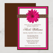 Invitation Fête de l'mariée des Pois Brown de rose Daisy (Devant / Derrière)