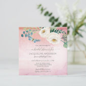 Invitation Fête de l'mariée des Roses de papillons modernes à (Debout devant)