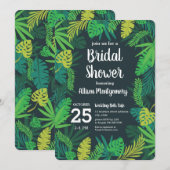 Invitation Fête de l'mariée d'été des Feuilles tropicaux (Devant / Derrière)