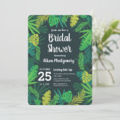 Invitation Fête de l'mariée d'été des Feuilles tropicaux (Debout devant)