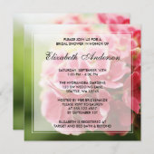 Invitation Fête de l'mariée d'Hydrangea rose Vintage (Devant / Derrière)