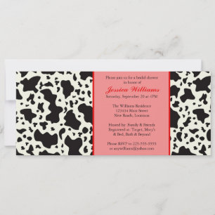 Invitation Fête de l'mariée d'impression de la vache rouge