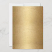Invitation Fête de l'mariée d'or blanc et blanc chic pour la (Dos)