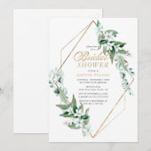Invitation Fête de l'mariée d'or de la flore blanche moderne (Devant / Derrière)