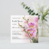 Invitation Fête de l'mariée d'orchidées roses romantiques (Debout devant)