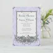 Invitation Fête de l'mariée du jardin des papillons Damas Vin (Debout devant)