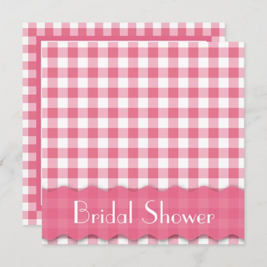 Invitation Fête de l'mariée du Tea Party rose (Devant / Derrière)