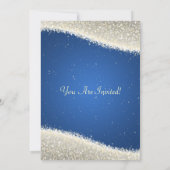 Invitation Fête de l'mariée Élégante Bleu éblouissant (Dos)