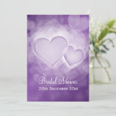 Invitation Fête de l'mariée élégante Coeurs modernes violets (Debout devant)