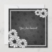 Invitation Fête de l'mariée élégante Dahlia Floral Black (Dos)