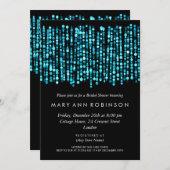 Invitation Fête de l'mariée élégante Lumière Turquoise Modern (Devant / Derrière)