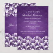 Invitation Fête de l'mariée élégante Motif à crâne pourpre (Devant / Derrière)