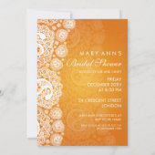 Invitation Fête de l'mariée élégante Paisley Lace Orange (Dos)