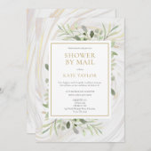 Invitation Fête de l'mariée Élégante Par Les Feuilles De Mail (Devant / Derrière)