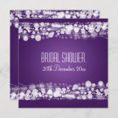 Invitation Fête de l'mariée élégante pourpre pointé (Devant / Derrière)