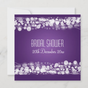 Invitation Fête de l'mariée élégante pourpre pointé