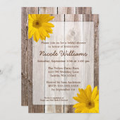 Invitation Fête de l'mariée en bois de la marmite jaune (Devant / Derrière)