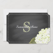 Invitation Fête de l'mariée en damier blanc Hydrangea Mason J (Dos)