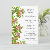 Invitation Fête de l'mariée en fleurs de pomme rose de printe (Debout devant)