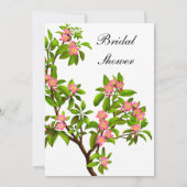 Invitation Fête de l'mariée en fleurs de pomme rose de printe (Dos)