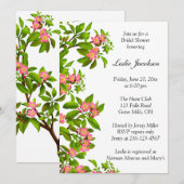 Invitation Fête de l'mariée en fleurs de pomme rose de printe (Devant / Derrière)