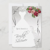 Invitation Fête de l'mariée en Parties scintillant blanche et (Devant)