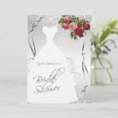 Invitation Fête de l'mariée en Parties scintillant blanche et (Debout devant)