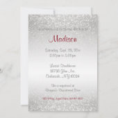 Invitation Fête de l'mariée en Parties scintillant blanche et (Dos)