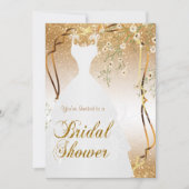 Invitation Fête de l'mariée en Parties scintillant d'or (Devant)