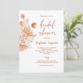 Invitation Fête de l'mariée en terre cuite brûlée Boho Orange (Debout devant)